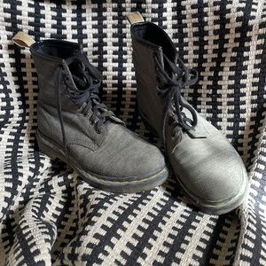 Dr Martens vegan castlel grey fabric 1460 boots size 6